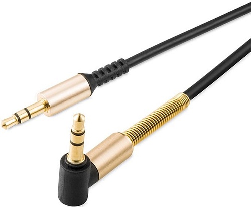 Кабель Hoco UPA02 3.5 мм - 3.5 мм (2 м, черный/золотистый)