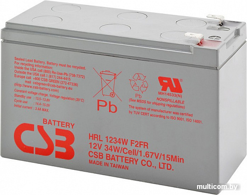 Аккумулятор для ИБП CSB HRL1234W F2 (12В/9 А&middot;ч)