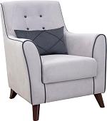 Интерьерное кресло Нижегородмебель Френсис ТК 264 (офелия/амиго велюр, светло-серый/серый)