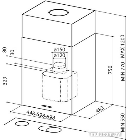 Кухонная вытяжка Faber Cubia IS.Gloss Plus EV8 WH A60 335.0502.100