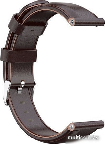 Ремешок Rumi кожаный Slim 22 мм (темно-коричневый)
