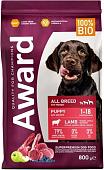 Сухой корм для собак Award Puppy All Breed для щенков всех пород с ягненком и индейкой с добавлением яблока и черники 800 г