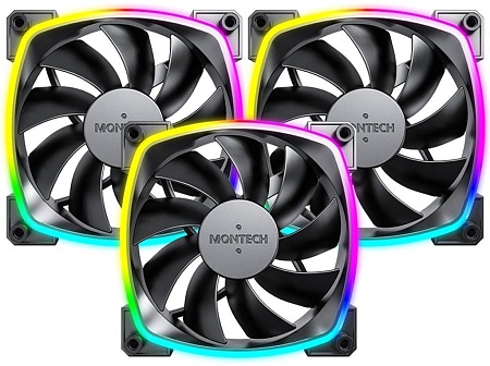 Комплект вентиляторов для корпуса Montech AX120 PWM 3 IN 1 (черный)