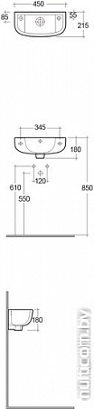 Умывальник Rak Ceramics Compact LACO00001