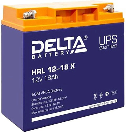 Аккумулятор для ИБП Delta HRL 12-18 X (12В/18 А·ч)