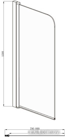 Душевая шторка Adema NFA-621 (тонированное стекло)