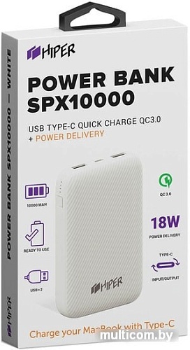Портативное зарядное устройство Hiper SPX10000 (белый)