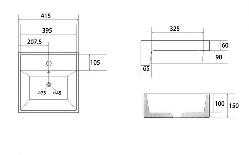 Умывальник Abber Rechteck AC2208MCG (светло-зеленый матовый)