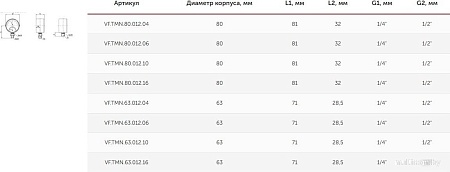 Труба Valfex Термоманометр сантехнический 80мм 1/2" 10 бар 120°С VF.TMN.80.012.10