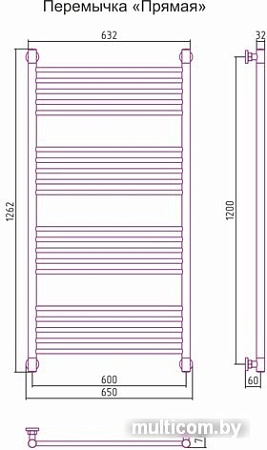 Полотенцесушитель Сунержа Богема+ 1200x600 00-0220-1260