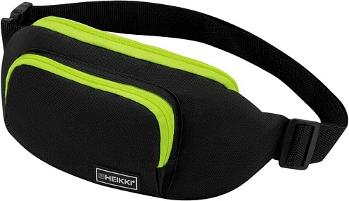Сумка на пояс HEIKKI Rio contrast 272616 (черный/салатовый)