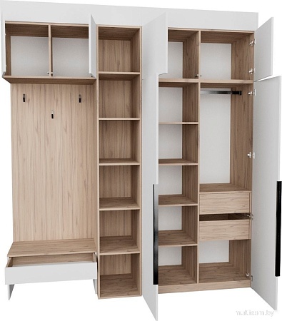 Стенка Рэйгрупп Рэй P245-B6-2-EBE В6-2 (дуб элисон/белый премиум)