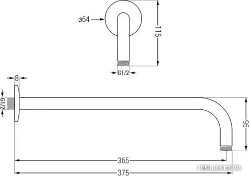 Держатель верхнего душа Mexen Chrome 79211-70