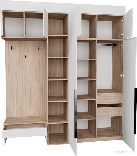 Стенка Рэйгрупп Рэй P245-B6-2-EBE В6-2 (дуб элисон/белый премиум)