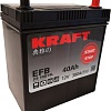 Автомобильный аккумулятор KRAFT EFB Asia 40 JR+