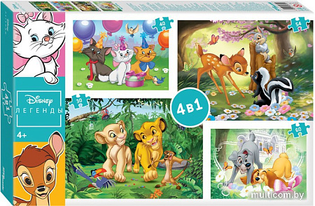 Набор пазлов Step Puzzle Легенды Disney 4 в 1 92319 (184 эл)