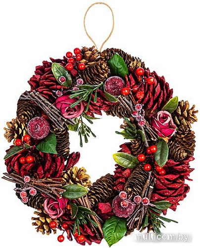 Рождественский венок Elan Gallery Венок Красный бархат Круг 450133