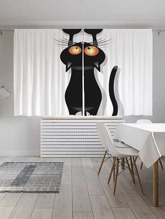 Комплект штор JoyArty Кот-шкодник 1.45x1.8 м p_18507_145x180 (2 шт)