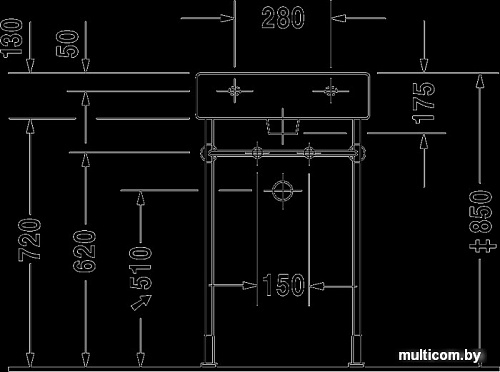 Умывальник Duravit Vero 50x47 (0454500000)