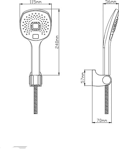 Душевой гарнитур Diadonna D11-1904BL (со шлангом)