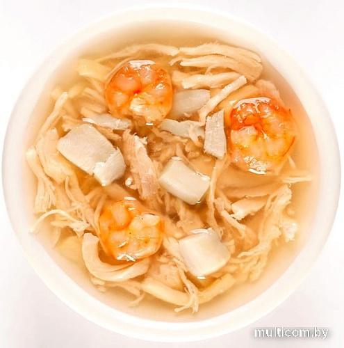Лакомство для кошек Деревенские лакомства Суп из курицы с креветкой и гребешком 35 г