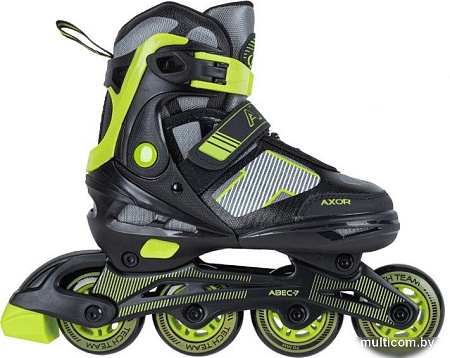 Роликовые коньки Tech Team Axor (р-р 30-33, зеленый)