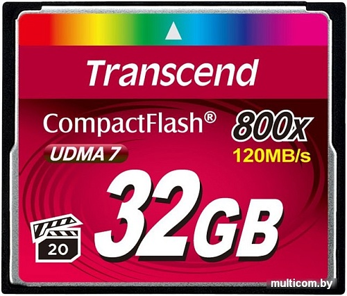 Карта памяти Transcend 800x CompactFlash Premium 32GB (TS32GCF800)