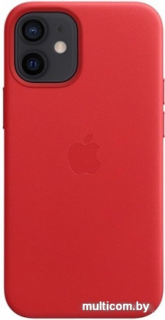 Чехол Apple MagSafe Leather Case для iPhone 12 mini (алый)