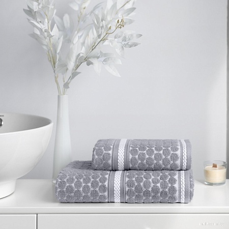 Полотенце Verossa Dots tactille 70x140 (графит/белый)