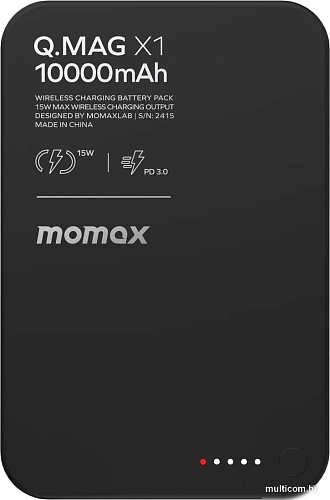 Внешний аккумулятор Momax Q.Mag X1 Magnetic IP117A 10000mAh (черный)