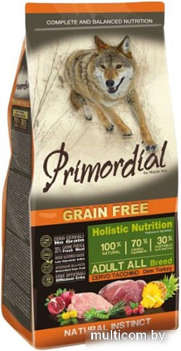 Сухой корм для собак Primordial GF Adult Deer & Turkey 12 кг