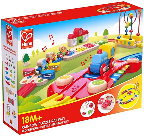Набор железной дороги Hape Радужная головоломка E3826-HP