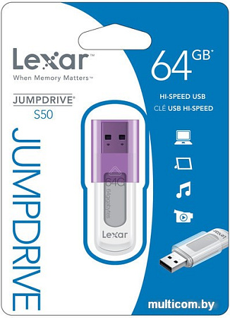 USB Flash Lexar JumpDrive S50 64GB [LJDS50-64GABEU]