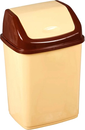 Мусорное ведро Эльфпласт Ромашка EP058 18 л (бежевый/коричневый)