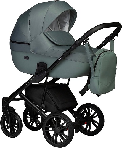 Универсальная коляска Indigo Mio S (2 в 1, 07/шалфей кожа+шалфей)