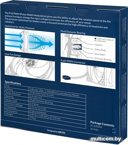 Вентилятор для корпуса Arctic P14 PWM ACFAN00223A