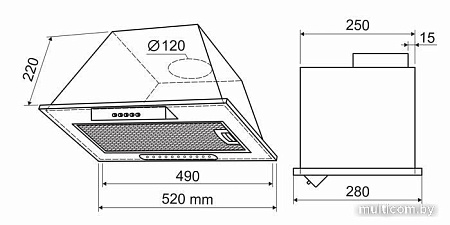 Кухонная вытяжка Holt HT-RH-011 50 (черный)