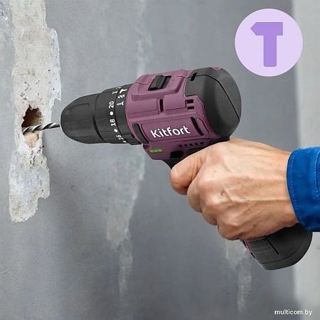 Ударная дрель-шуруповерт Kitfort KT-6505 (с 1-им АКБ)