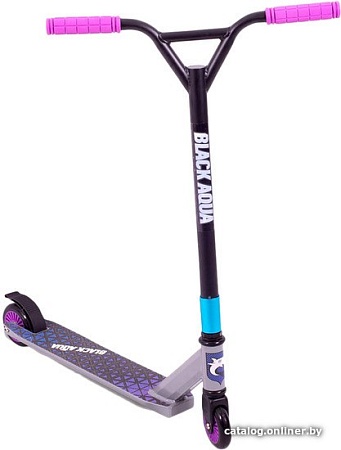 Трюковый самокат Black Aqua Stunt Scooter-3 (черный/пурпурный)