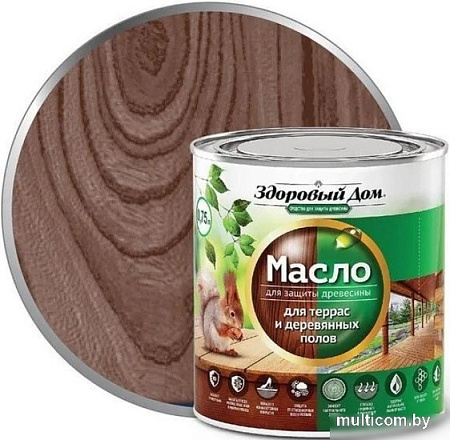 Масло Здоровый дом Для террас и деревянных полов 1.8 л (палисандр)