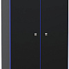 Шкаф распашной МДК Black 2-х створчатый низкий BL-ГШ3С 370x650x1800 (черный/кромка синяя)