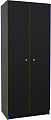 Шкаф распашной МДК Black 2-х створчатый низкий BL-ГШ3С 370x650x1800 (черный/кромка синяя)