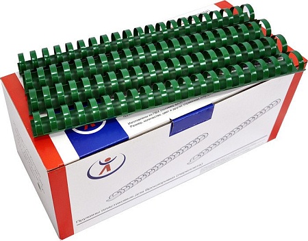 Пластиковая пружина для переплета РеалИСТ Пластик 25 мм (зеленый)