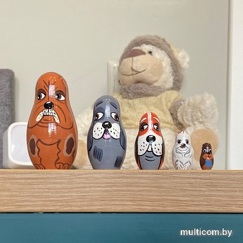 Развивающая игра Брестская Матрешка Собаки разных пород (набор 5 шт)
