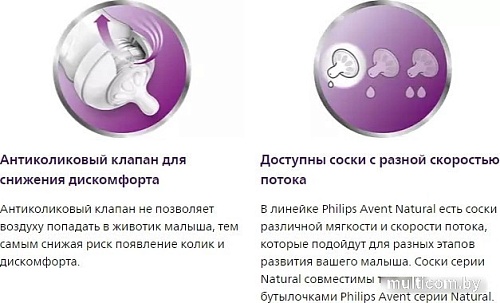 Набор сосок Philips AVENT Natural очень медленный поток SCF040/27 (2 шт)