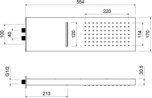 Верхний душ Aquatek AQ2085MB (черный матовый)