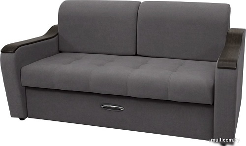 Диван Сириус Лидер-3 ППУ 185x110 (Eva 07 велюр темно-серый)