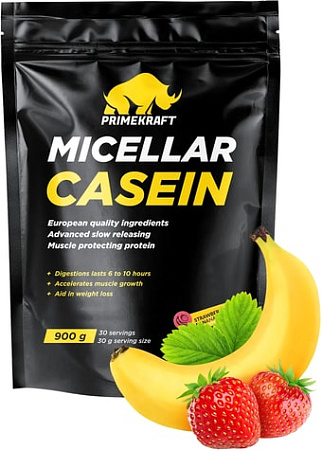Протеин Prime Kraft Micellar Casein (900г, клубника/банан)