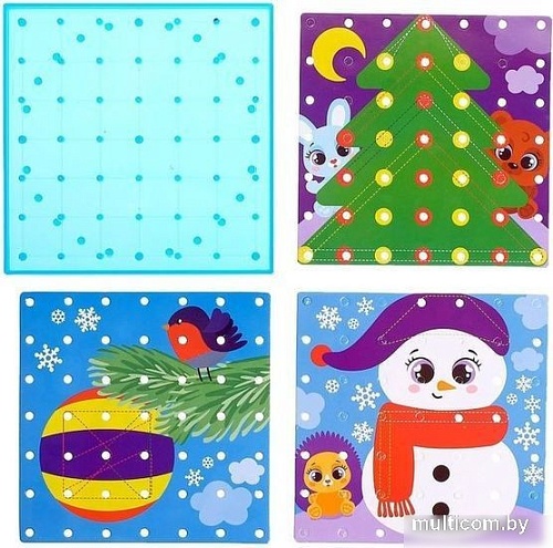Развивающая игрушка Zabiaka Геоборд двусторонний Новогодний 4316493
