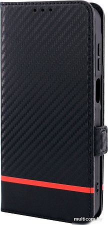 Чехол для телефона Case Book для Redmi 13C 4G/Poco C65/Poco M6 5G с магнитной застежкой (черный карбон)